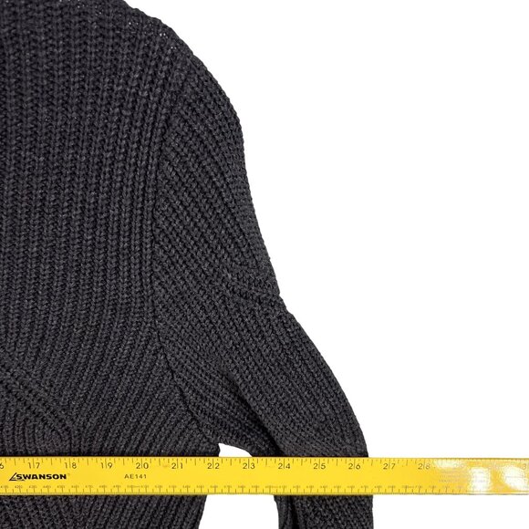 Vintage Shawl Collar Cardigan Mens L Cable Knit Gray Pockets Fisherman Sweater - Picture 9 of 16